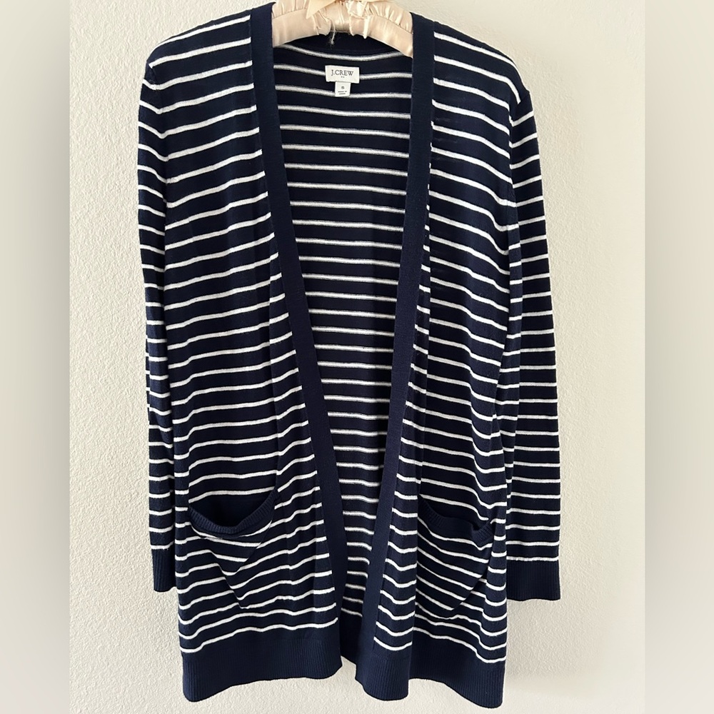 J. Crew Navy/White Cardigan